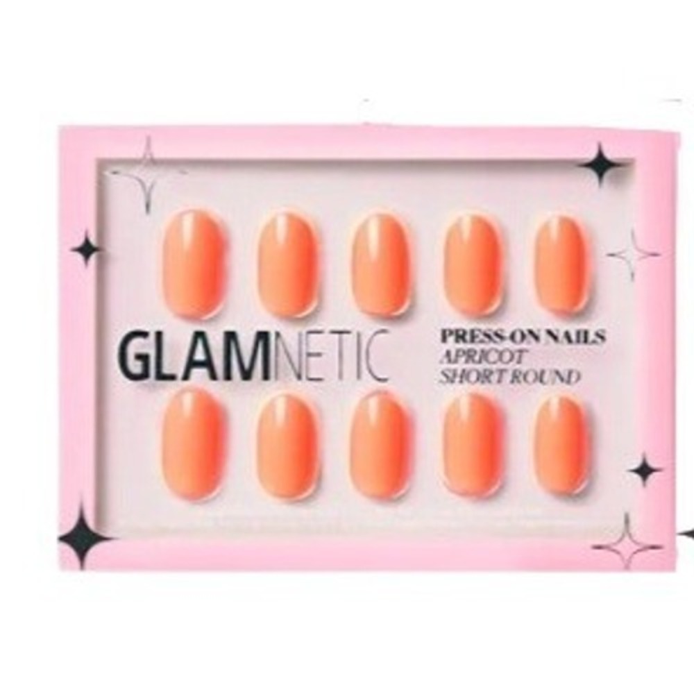 Glamnetic Press-On Nails Apricot Short Round Orange Faux Nail Kit 30ct NEW‎